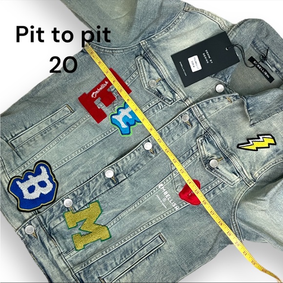 NWT Embellish NYC Devin Denim Patch Jacket Size Med - Picture 10 of 12